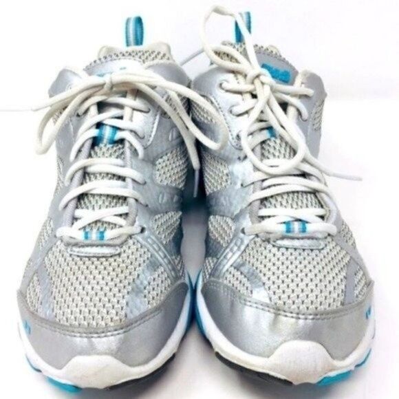 Ryka Enhance 2 gray silver and blue lace up sneakers 7.5 BoxC vintage style - Picture 2 of 9